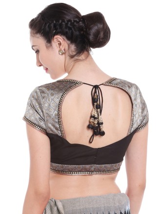 Art Banarasi Silk Black Designer Blouse