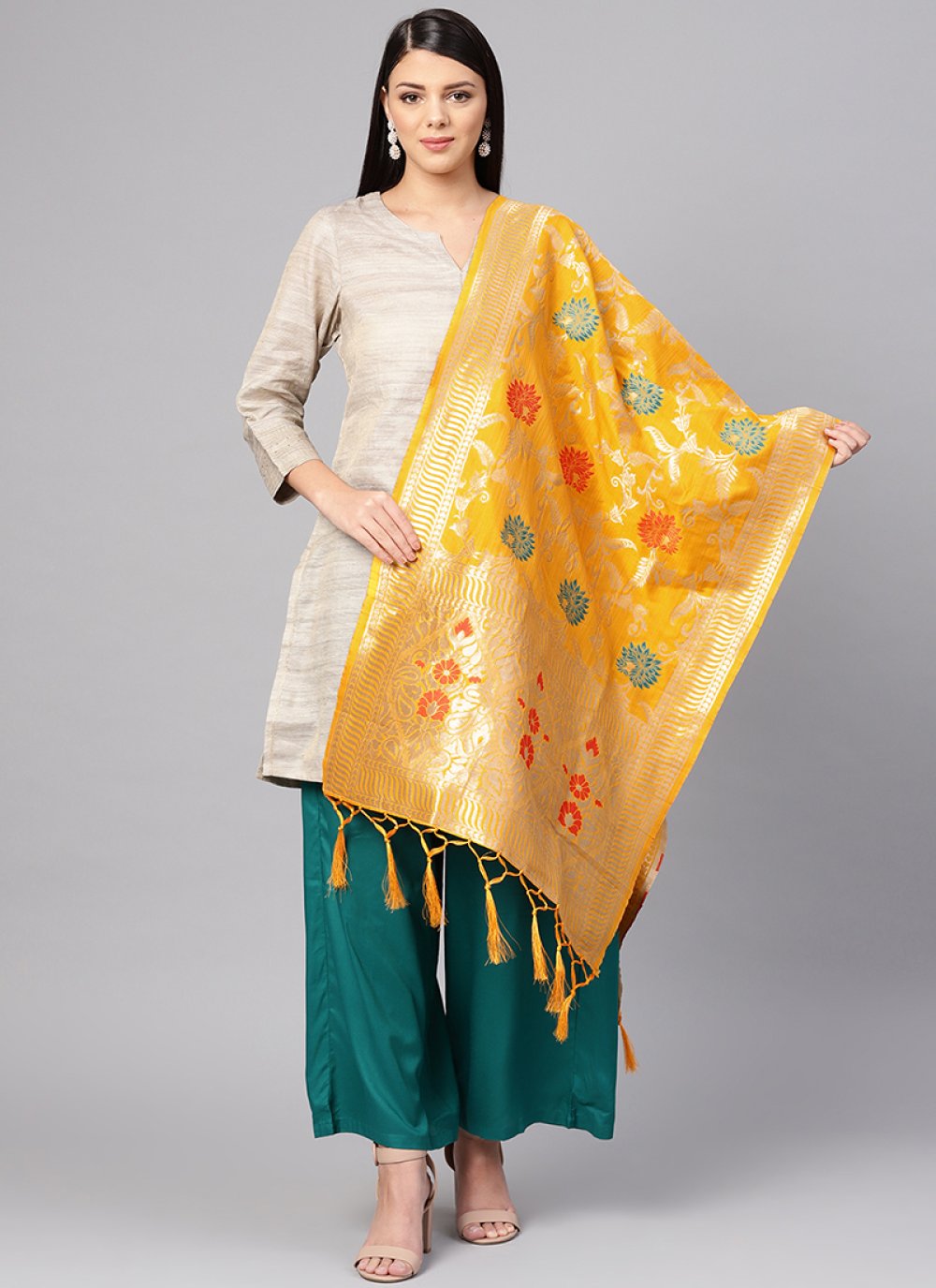 Buy Art Raw Silk Designer Dupatta in ...