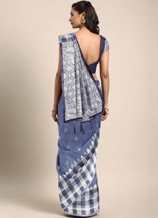 Art Silk Blue Classic Designer Saree