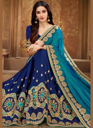 Art Silk Blue Classic Designer Saree