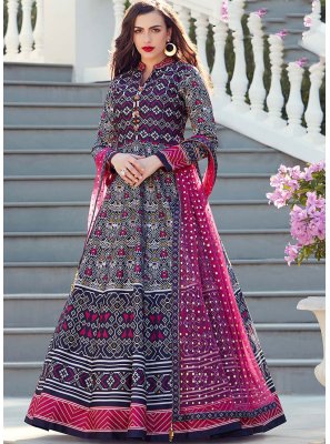 Art Silk Multi Fancy Readymade Suit