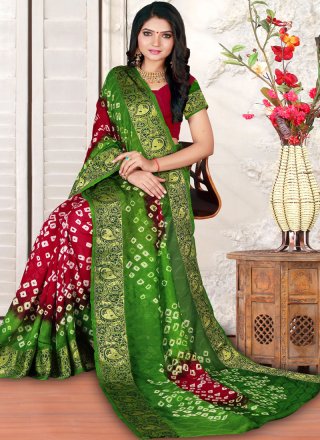 Art Silk Casual Saree in Multi Colour