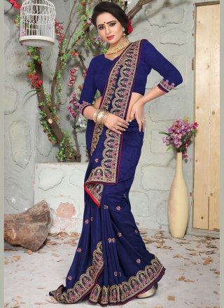 Art Silk Designer Traditional Saree in Blue