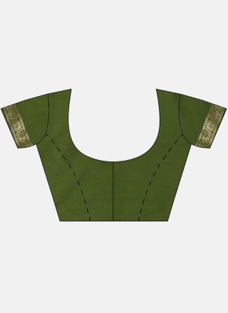 Art Silk Green Weaving Trendy Saree