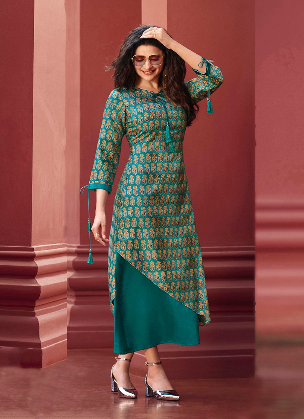 Silk party shop wear kurtis