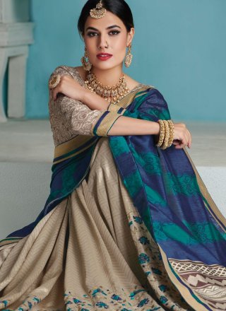Art Silk Traditional Designer Saree in Multi Colour