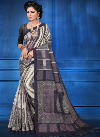 Art Silk Weaving Grey Designer Traditional Saree