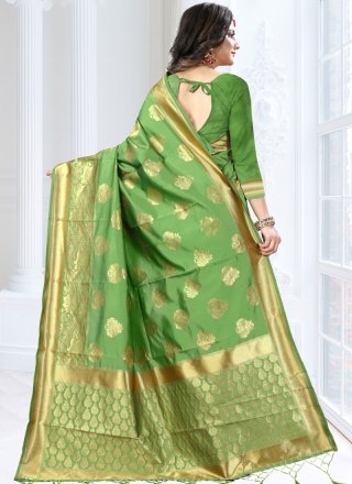 Art Silk Weaving Green Traditional Designer Saree