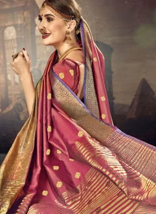Art Silk Weaving Magenta Traditional Designer Saree