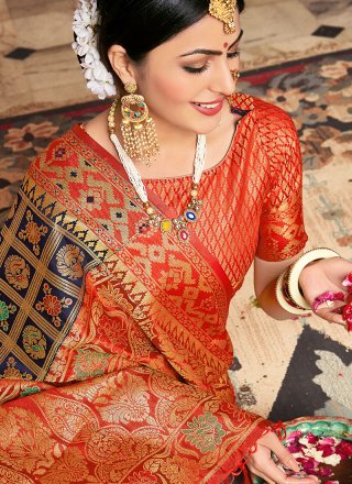Art Silk Weaving Traditional Designer Saree in Multi Colour