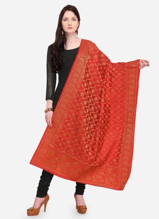 Banarasi Silk Designer Dupatta in Red