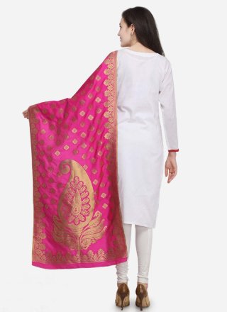 Banarasi Silk Pink Designer Dupatta