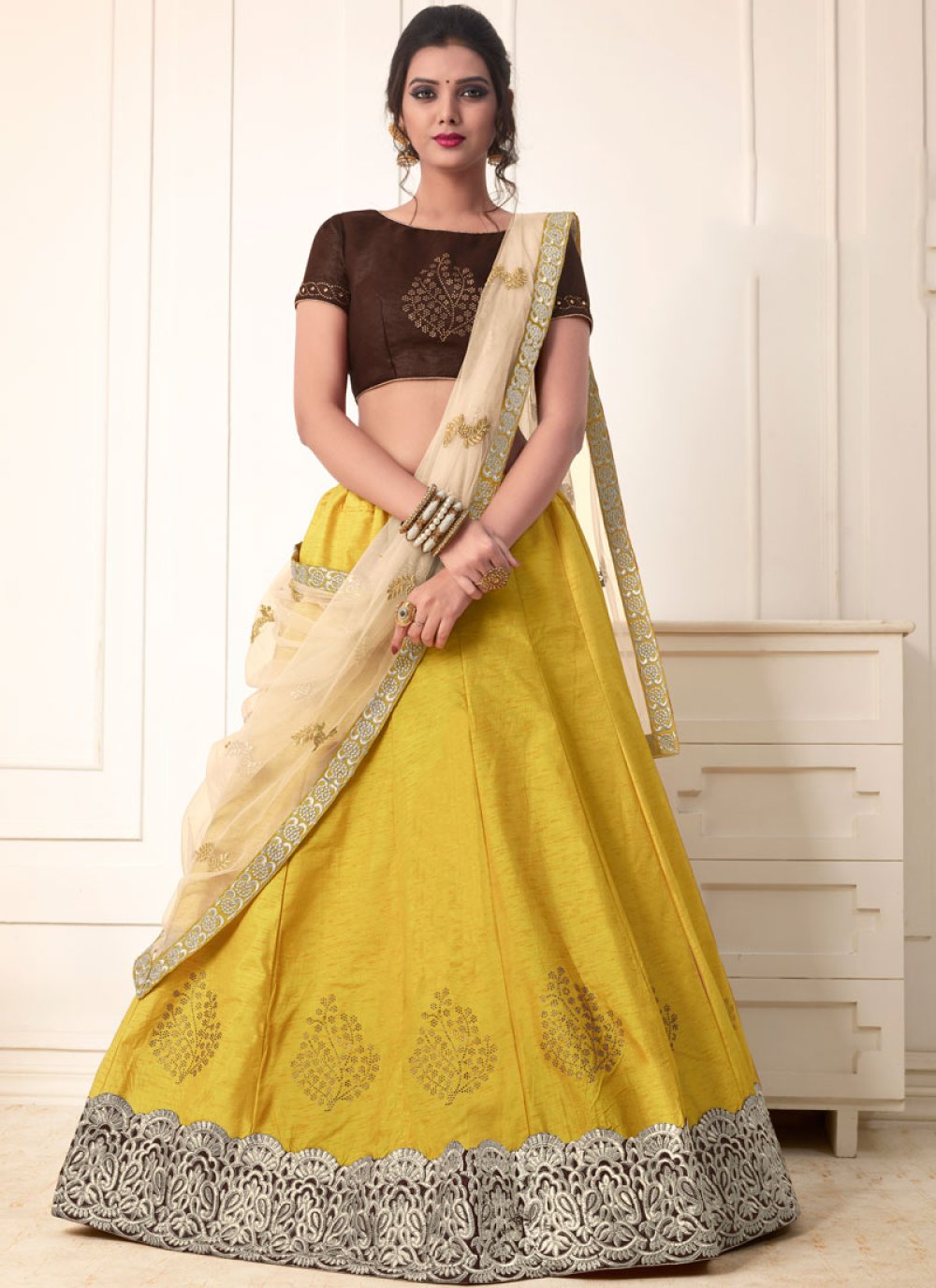Buy Wholesale Banglori Silk Lehengas Online » BRITHIKA Luxury Fashion India