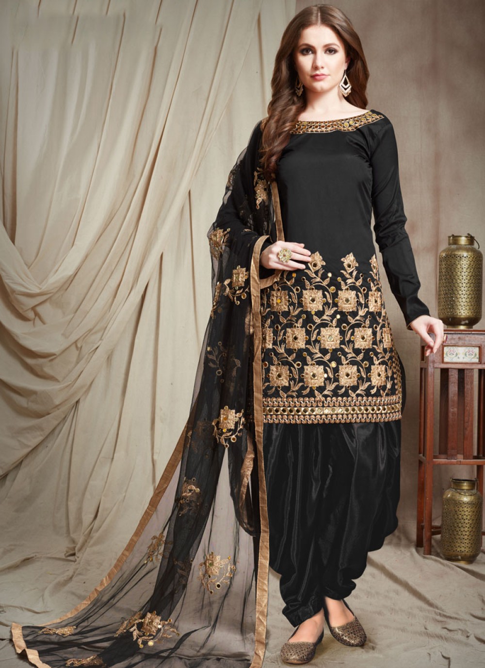 Georgette Black Patiala Suit, Stitched at Rs 1999/piece in Surat | ID:  2851228982233