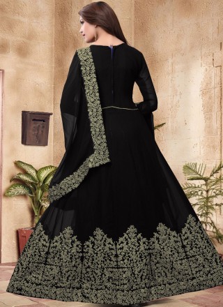 Black Floor Length Anarkali Suit