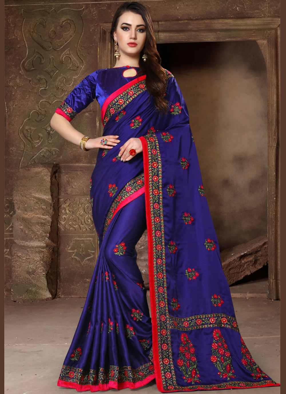 Buy Blue Wedding Wear Bridal Sarees for Women Online in India - Indya