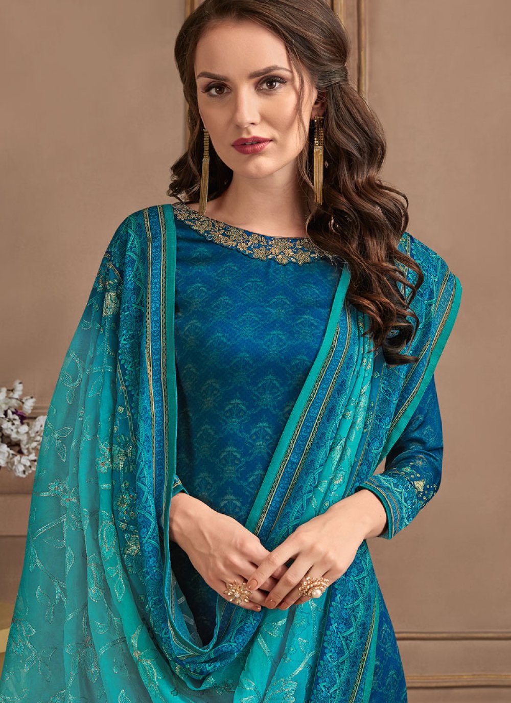 Buy Online Blue Color Pant Style Suit 126277