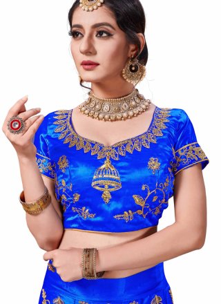 Blue Embroidered Trendy Lehenga Choli