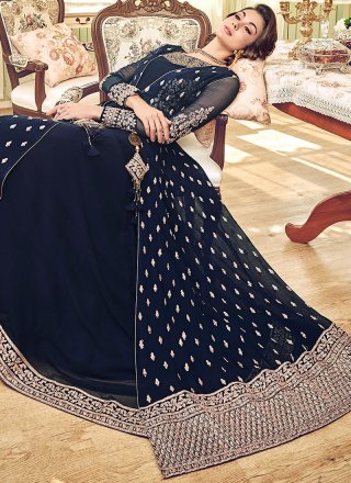 Blue Georgette Wedding Designer Salwar Suit