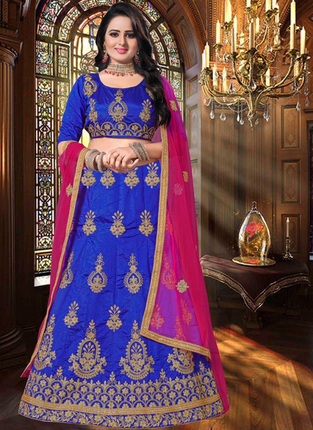 blue lehenga for sangeet