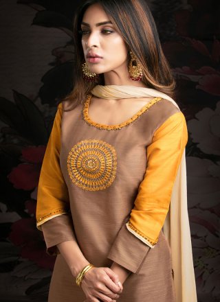 Brown Sangeet Designer Salwar Suit