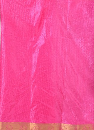 Casual Saree Weaving Art Silk in Pink