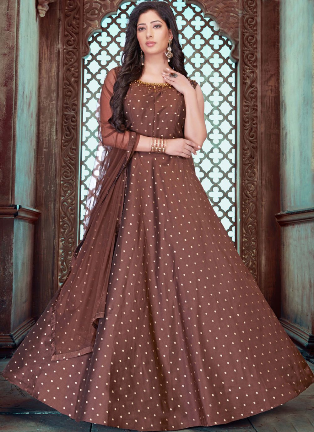 chanderi gown