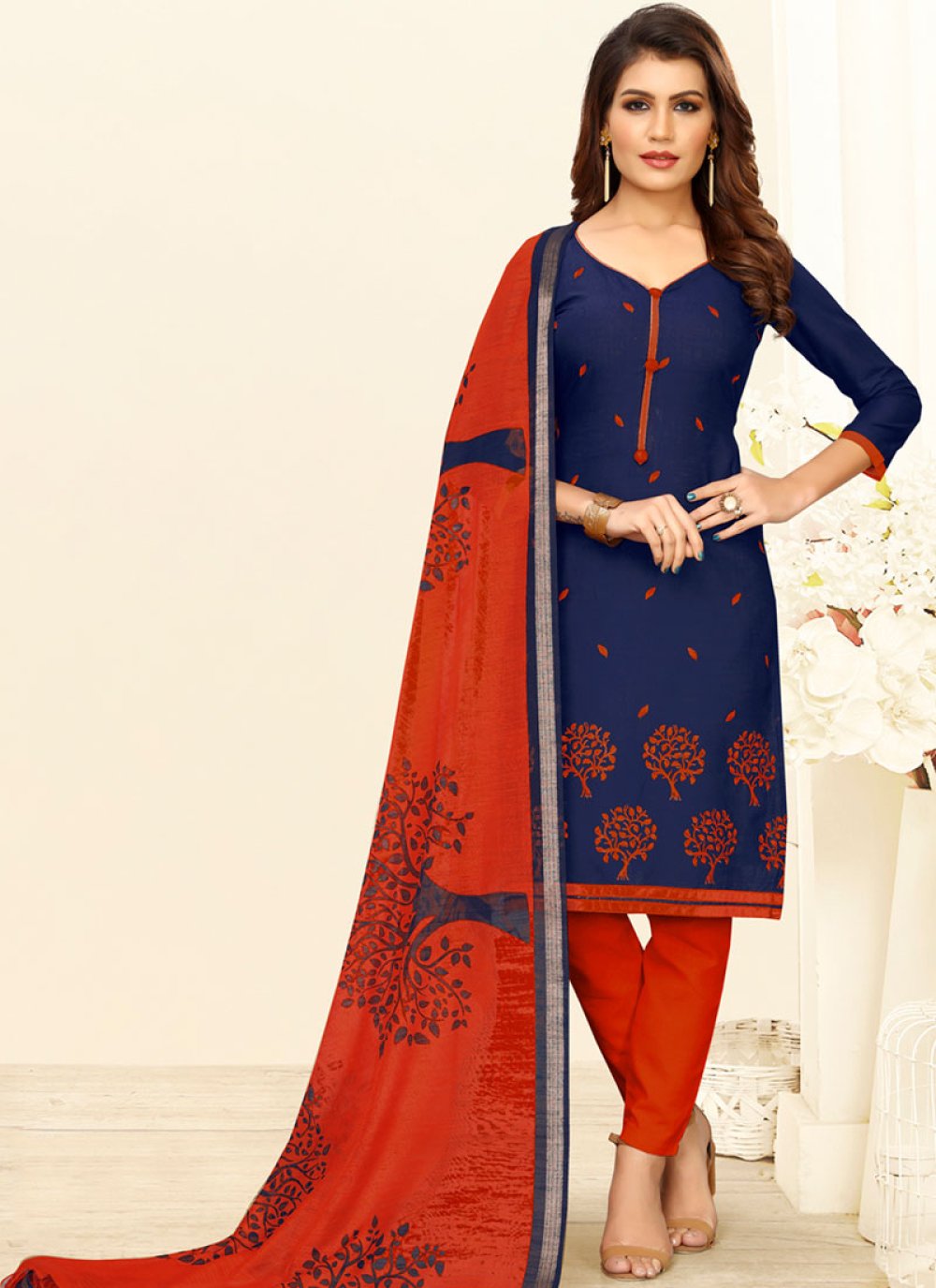 Buy Online Cotton Churidar Salwar Suit 126527 New Arrivals