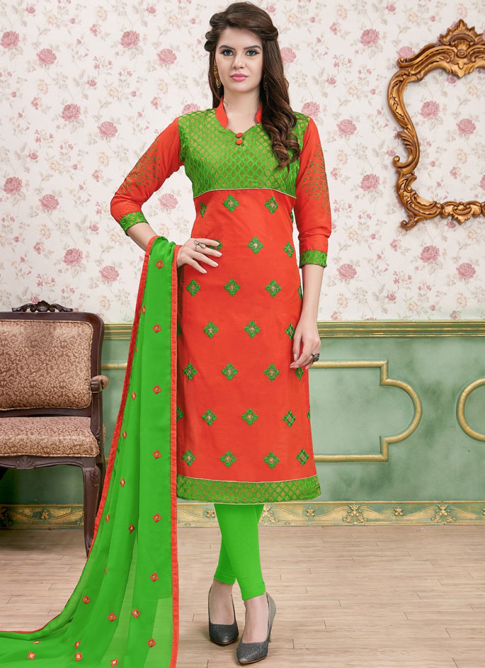 printed kurti ke gale ke design