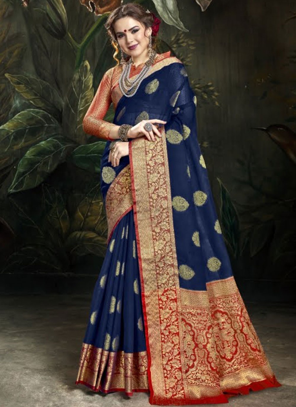 Cotton Silk Blue Traditional Saree