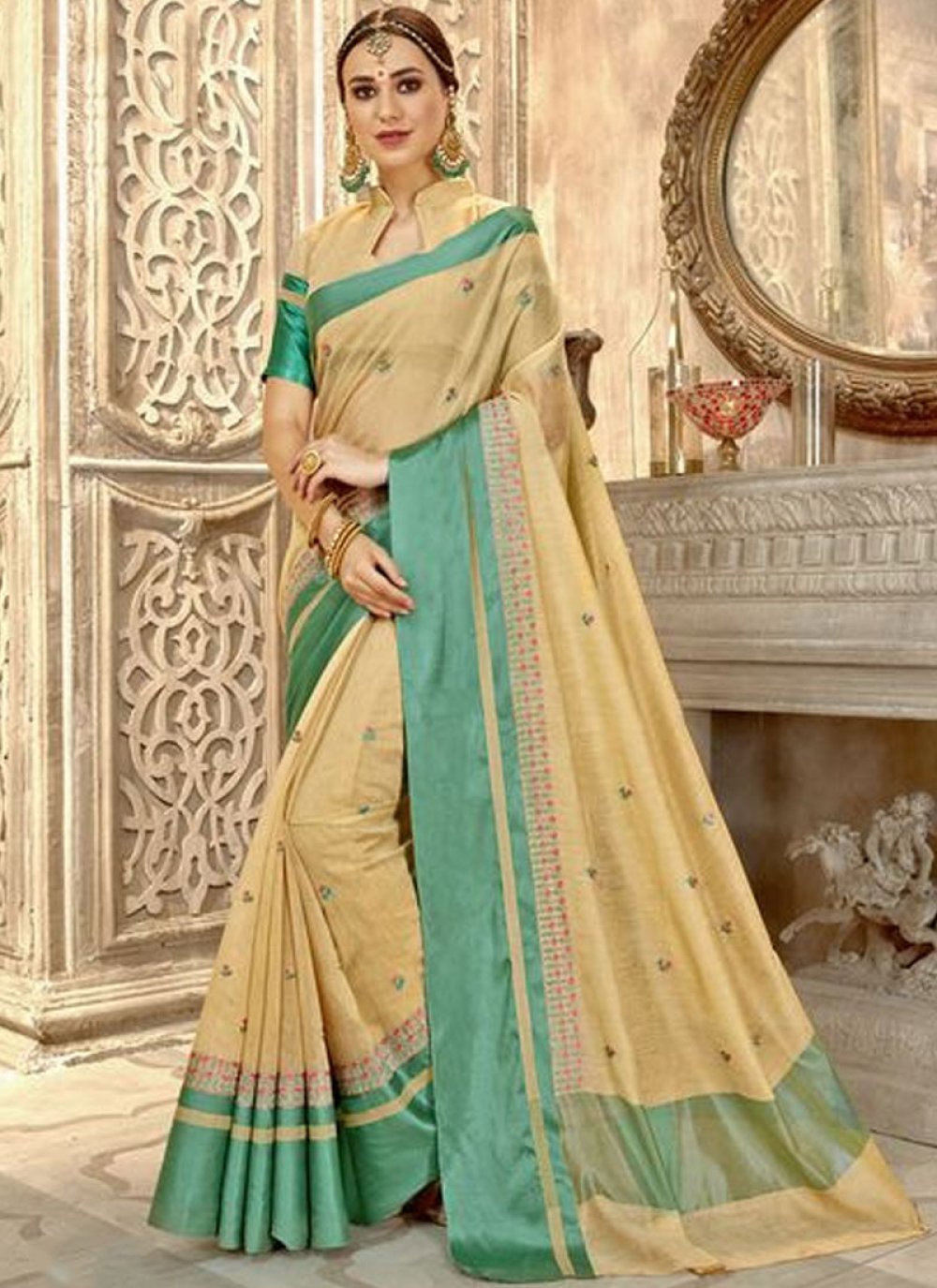 Buy Cotton Silk Traditional Saree Online 112886 8351