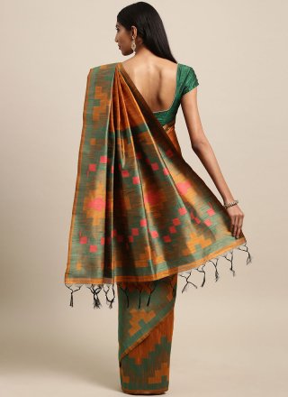 Designer Traditional Saree Woven Art Silk in Orange