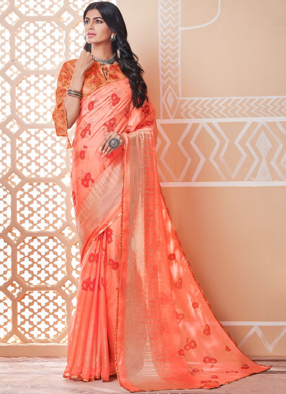 Buy Digital Print Georgette Trendy Saree Online