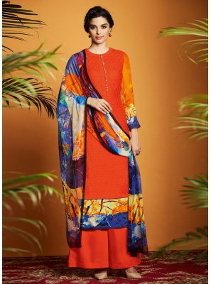 printed satin suit design