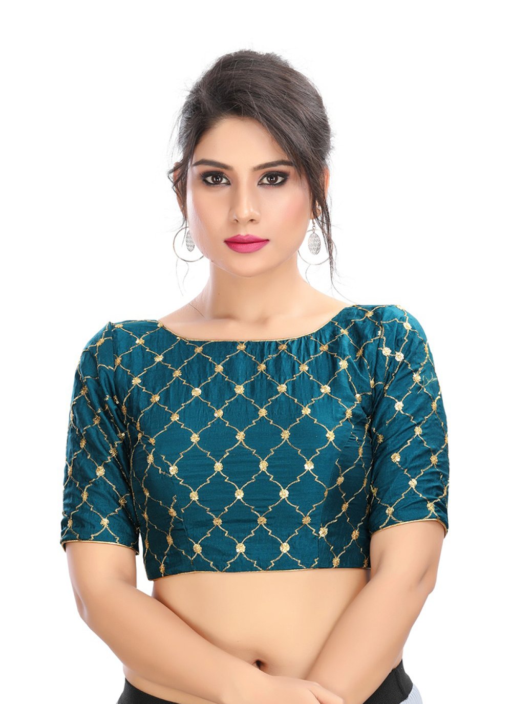 Enticing Black Net Designer Blouse