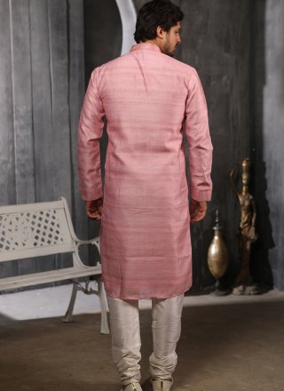 Embroidered Art Banarasi Silk Indo Western in Pink