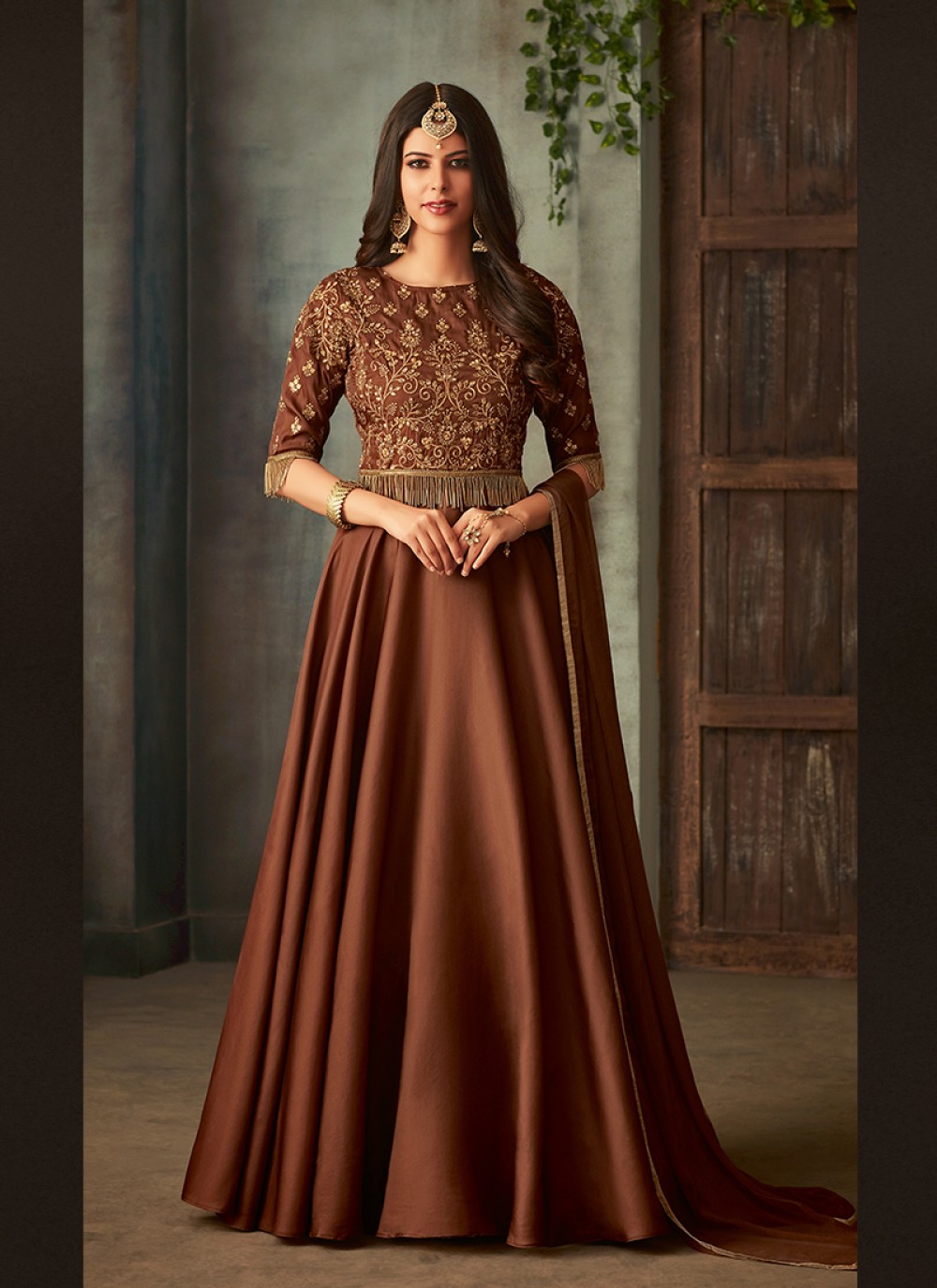 Buy Wedding Wear Purple Embroidery Work Net Anarkali Suit Online From Surat  Wholesale Shop.