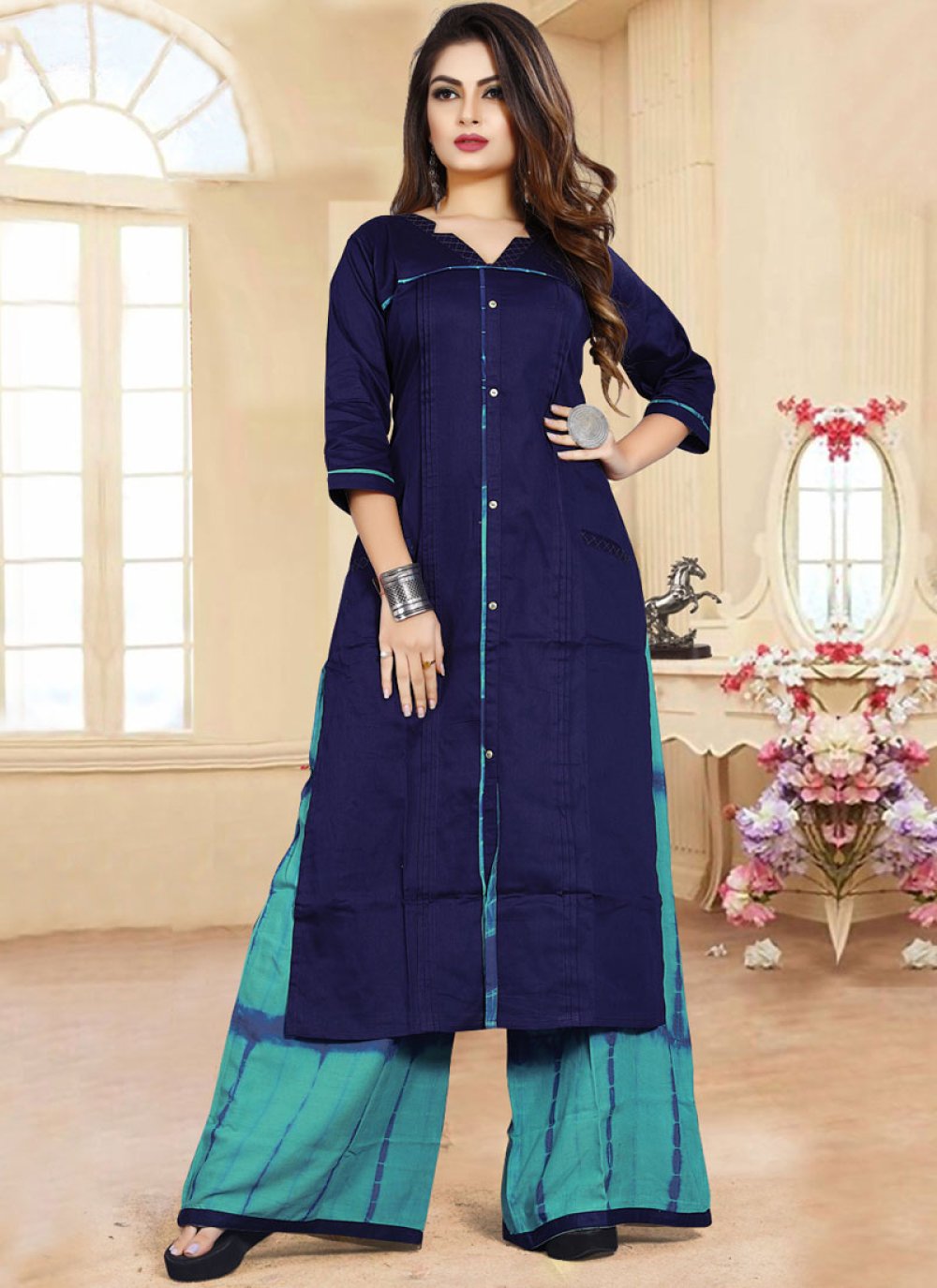Embroidered Cotton Party Wear Kurti