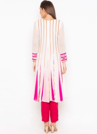 Embroidered Faux Georgette Party Wear Kurti