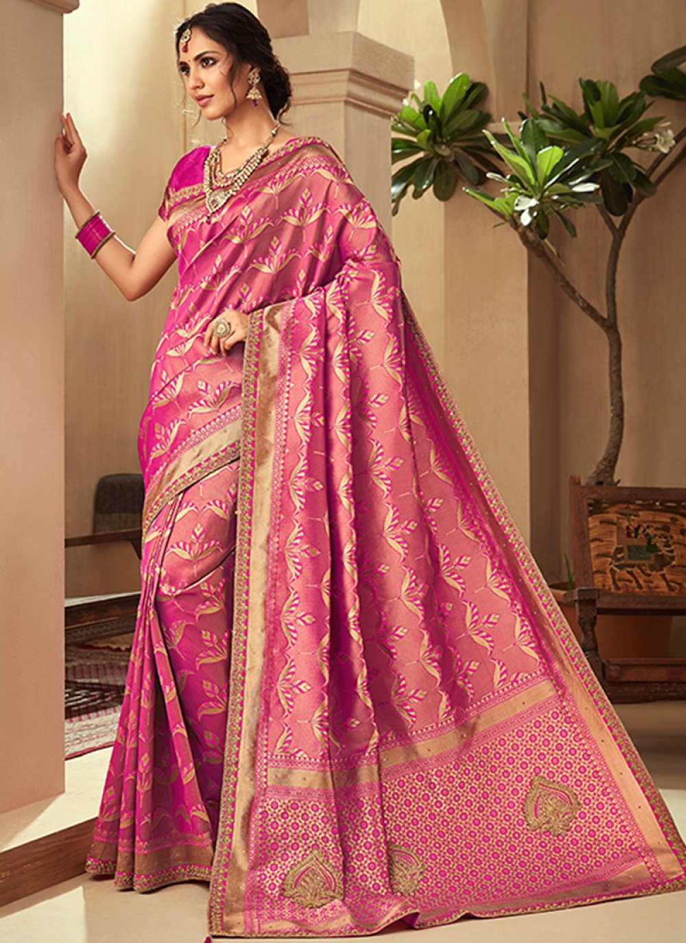 Saroj Uphar Vol - 2 Nylon jacquard silk saree with swarovski work Saree  Wholesale catalog