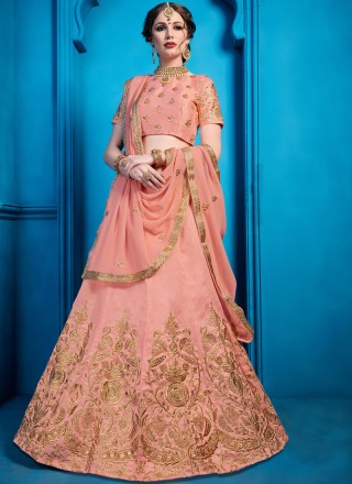 Buy Peach & Multi Colour Gulbahar Embroidered Lehenga Set Online - RI.Ritu  Kumar International Store View