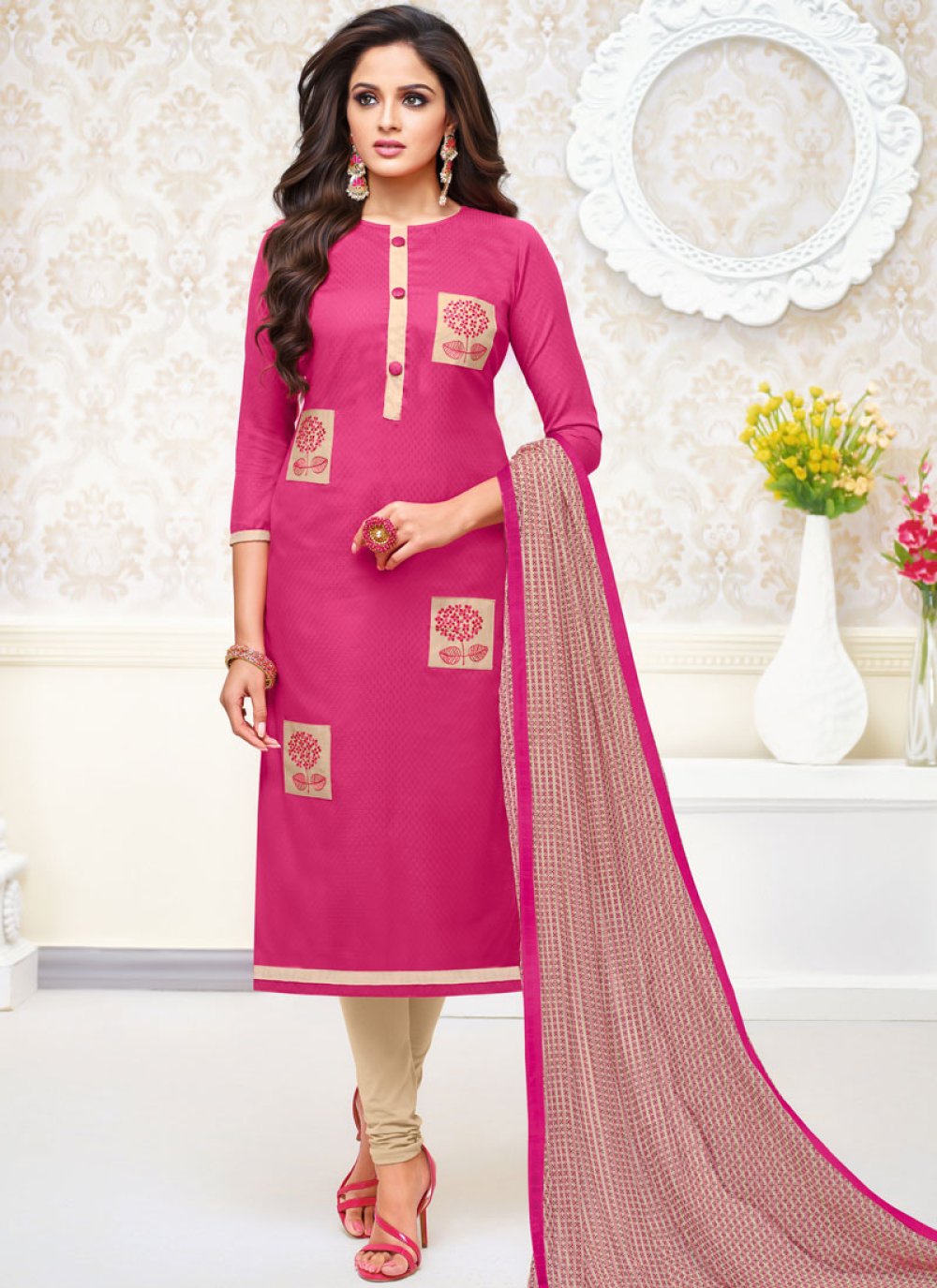 Embroidered Pink Salwar Suit 