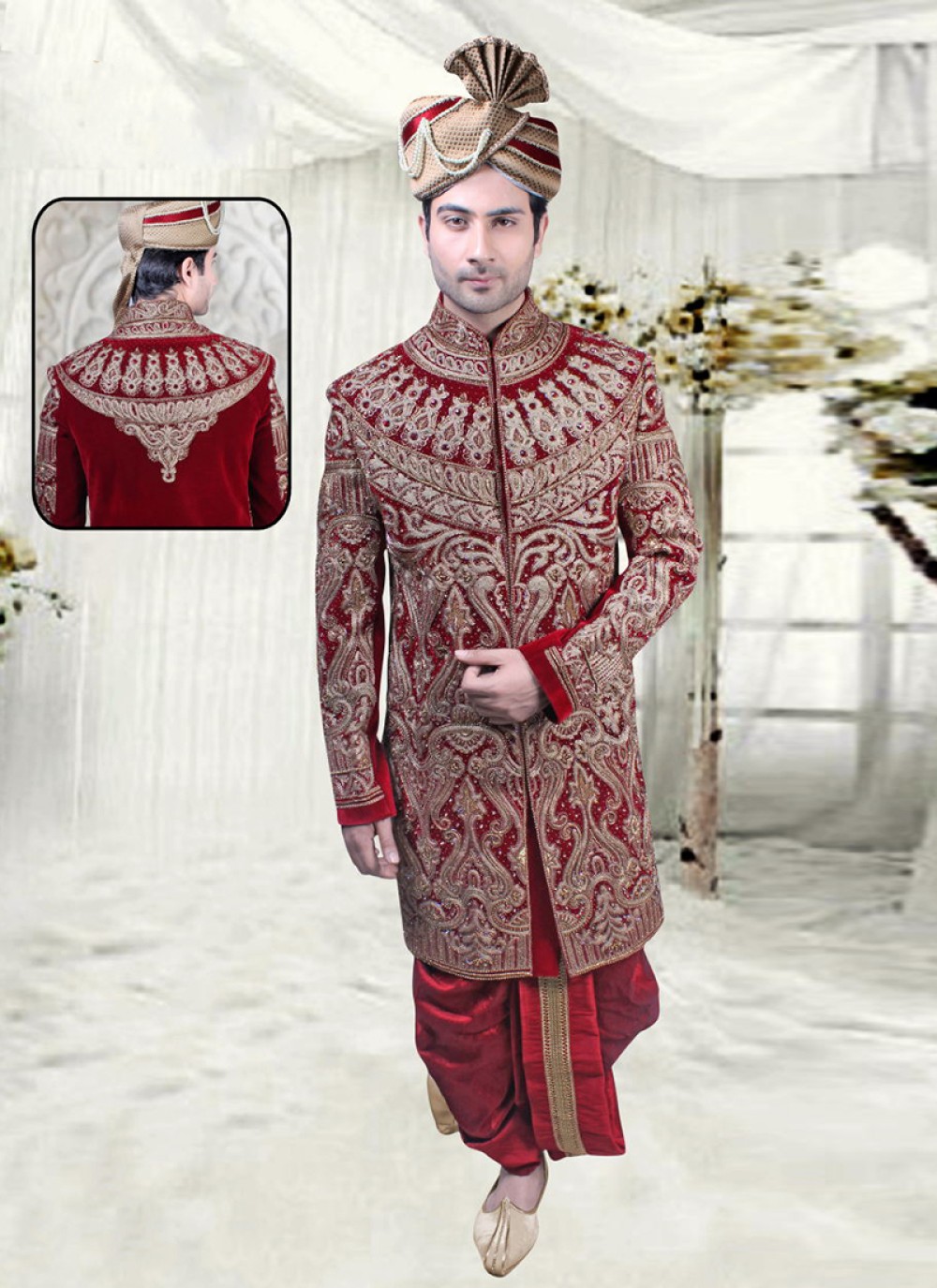 Matching saree and clearance sherwani