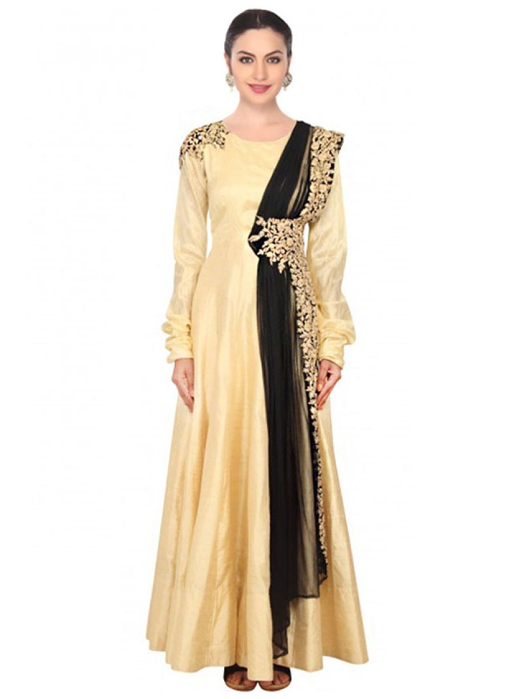Buy Embroidered Work Net Gold Designer Replica Salwar Kameez Online at ...