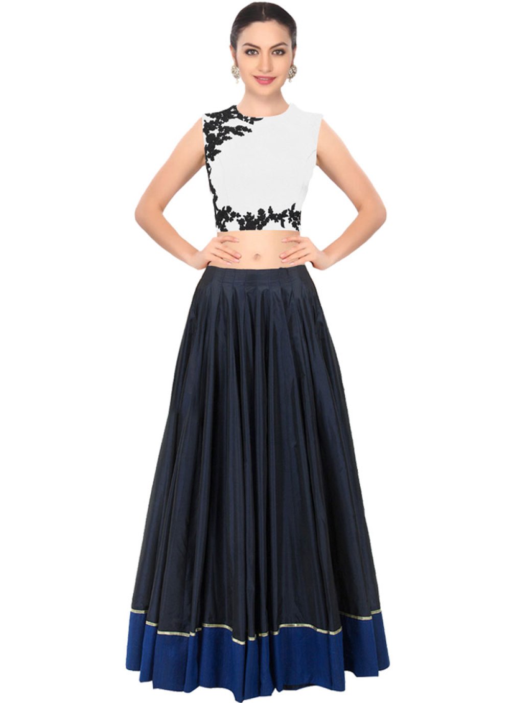 designer lehenga white