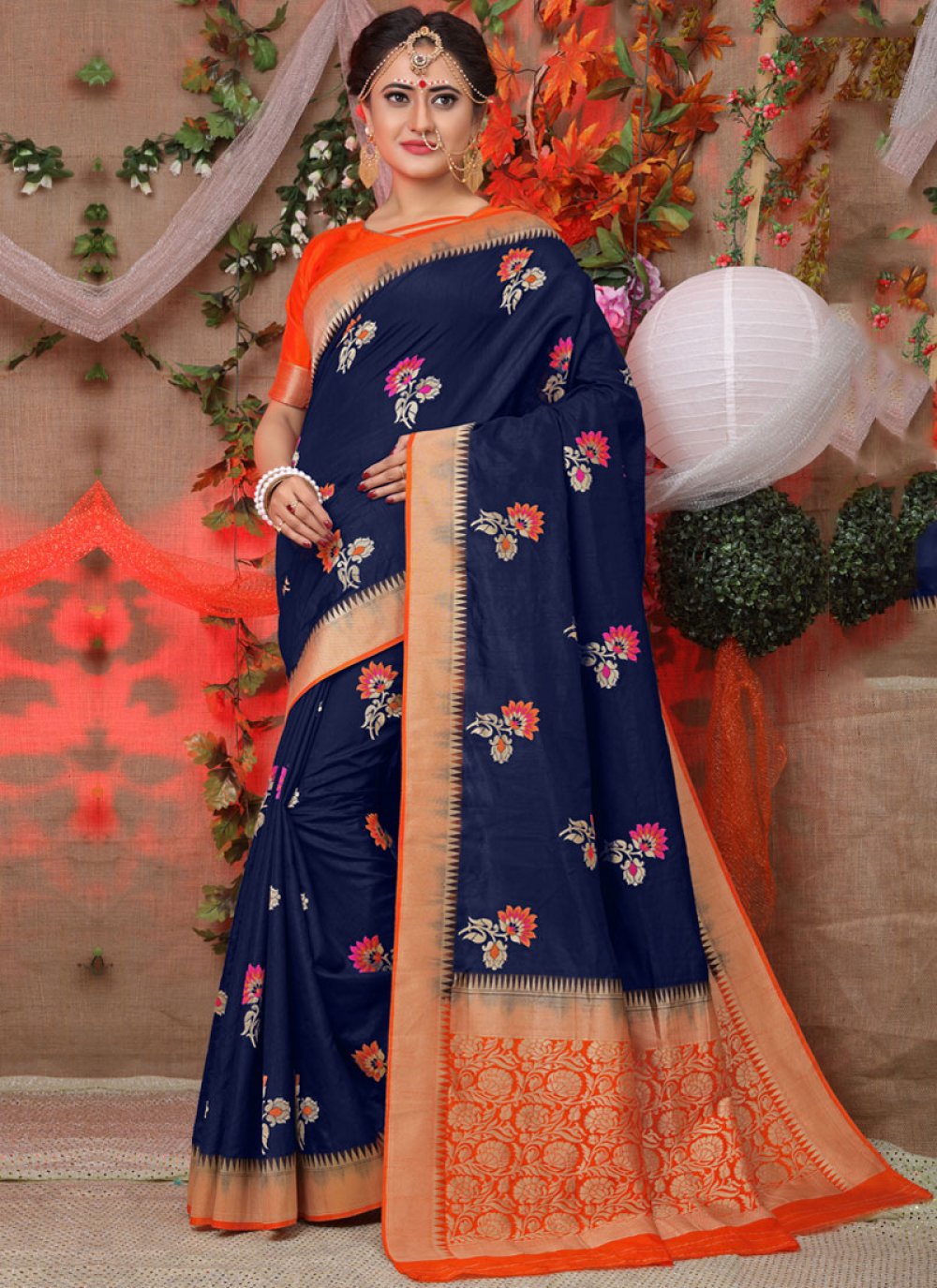 Fancy Fabric Traditional Designer Saree in Blue