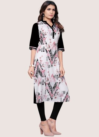 Faux Crepe Party Casual Kurti