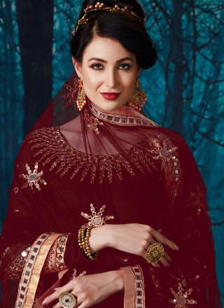 Faux Georgette Embroidered Anarkali Salwar Suit