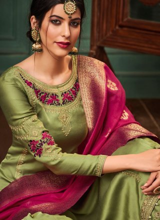 Faux Georgette Embroidered Designer Pakistani Suit