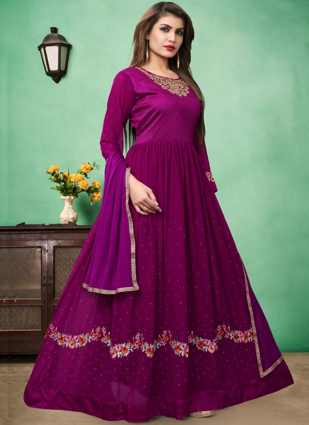 Buy Floor Length Anarkali Suit For Festival Online